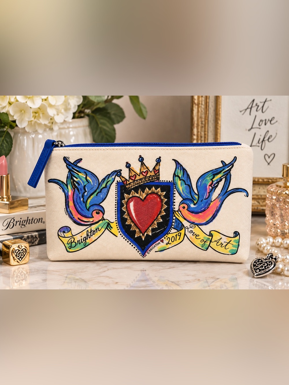 Brighton Birds on‎ Canvas 2019 Cosmetic Pouch “Love of Art”